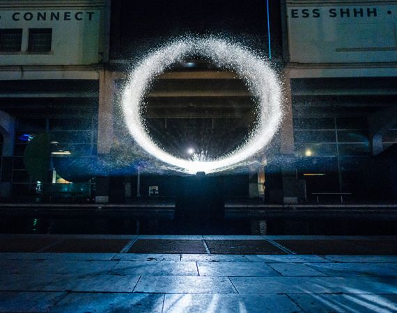 Light show installation in Millenium Square