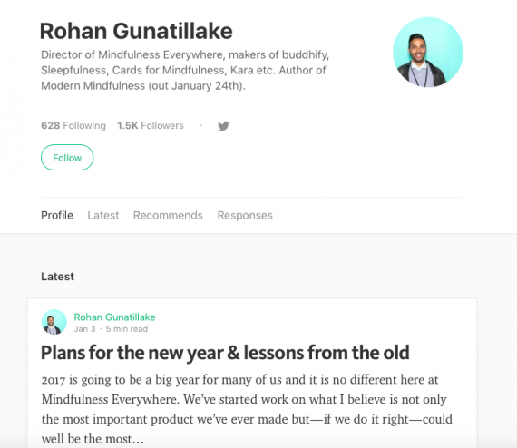 Rohan Gunatillake Medium blog