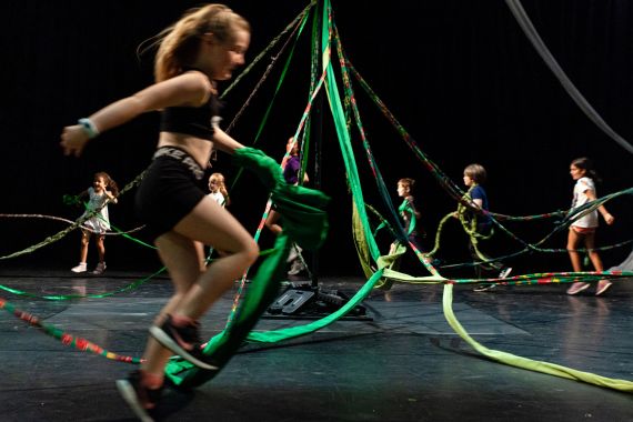 Image of dancers with ribbons