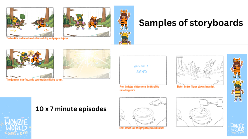 Sample of early storyboard for WW animation